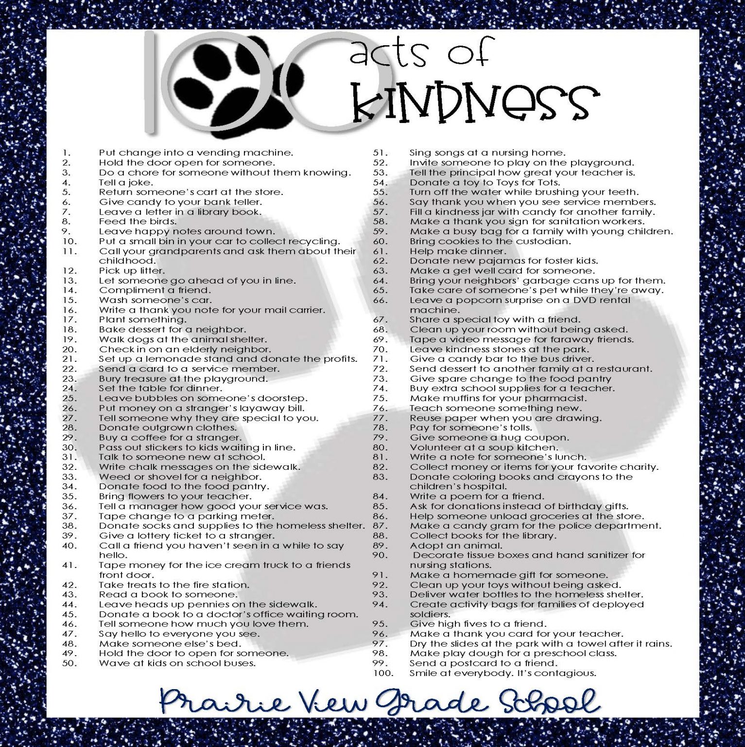 100 Acts of Kindness - Prairie View Grade School